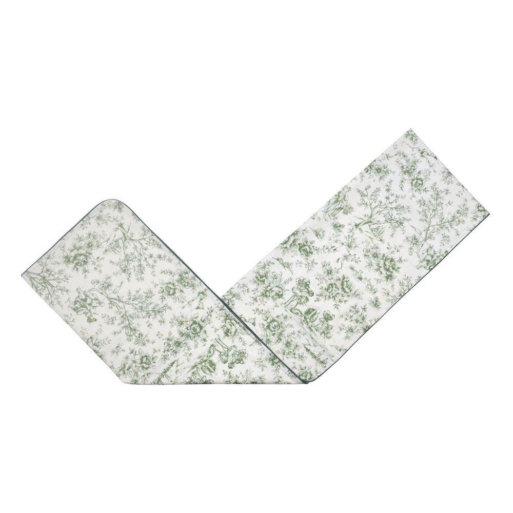 Table cloths - Runner Toile de Jouy Green 50x150 - ROSEBERRY HOME