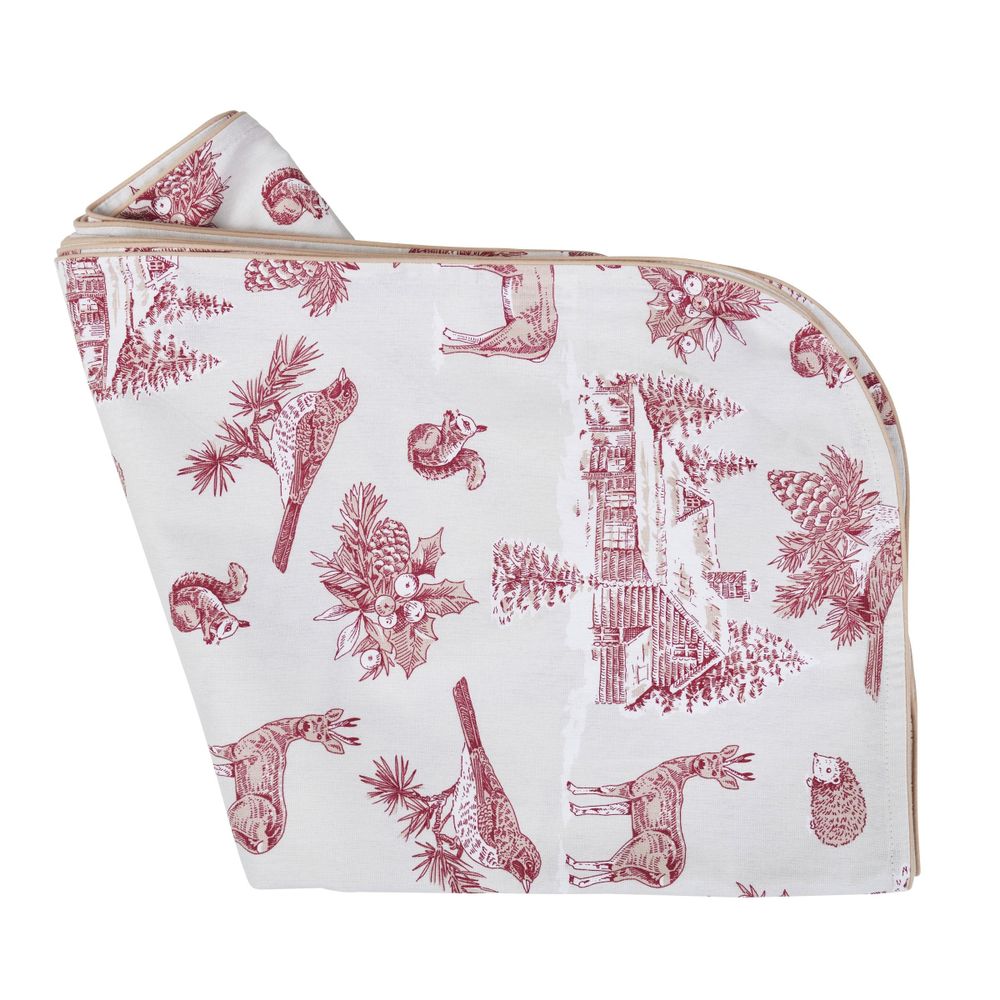 Table linen - Tablecloth Toile de Jouy Red Forest - 140 cm x 300 cm - ROSEBERRY HOME