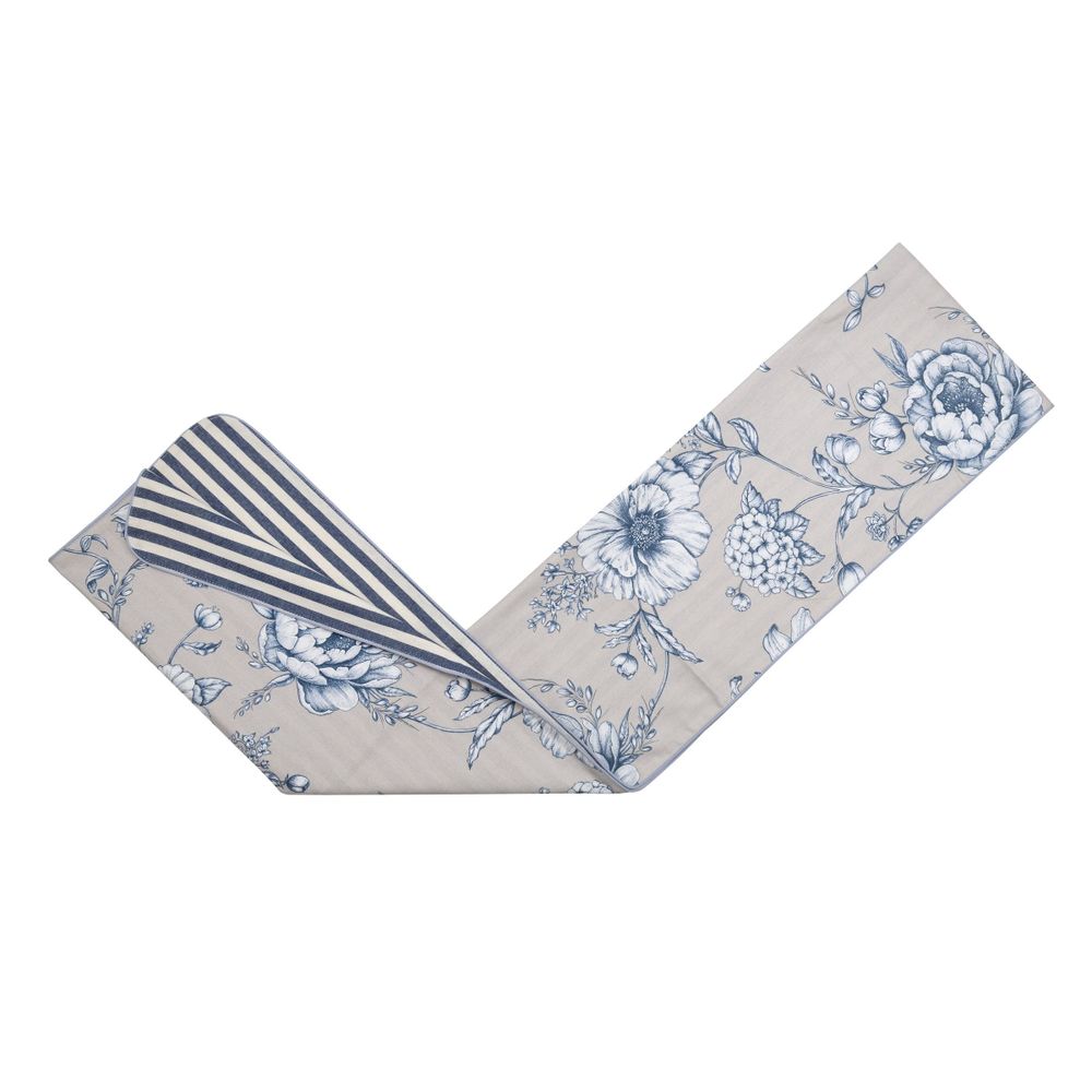 Linge de table textile - Runner both sided Blossom Blue & Stripes - ROSEBERRY HOME