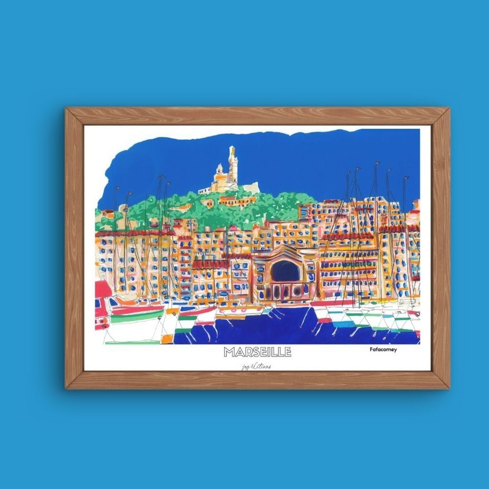 Poster - Marseille poster - Printed in Marseille on recycled paper - JOG, MAISON D'ÉDITIONS