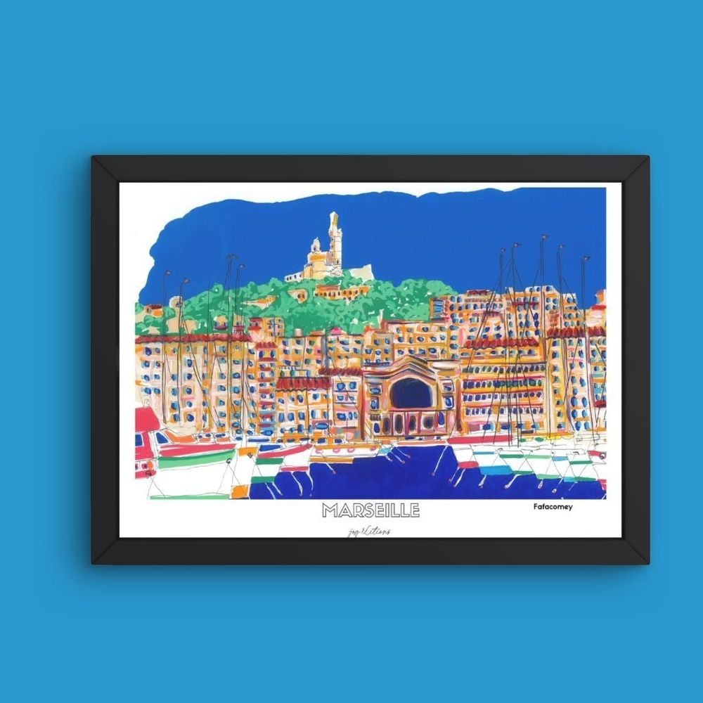 Poster - Marseille poster - Printed in Marseille on recycled paper - JOG, MAISON D'ÉDITIONS