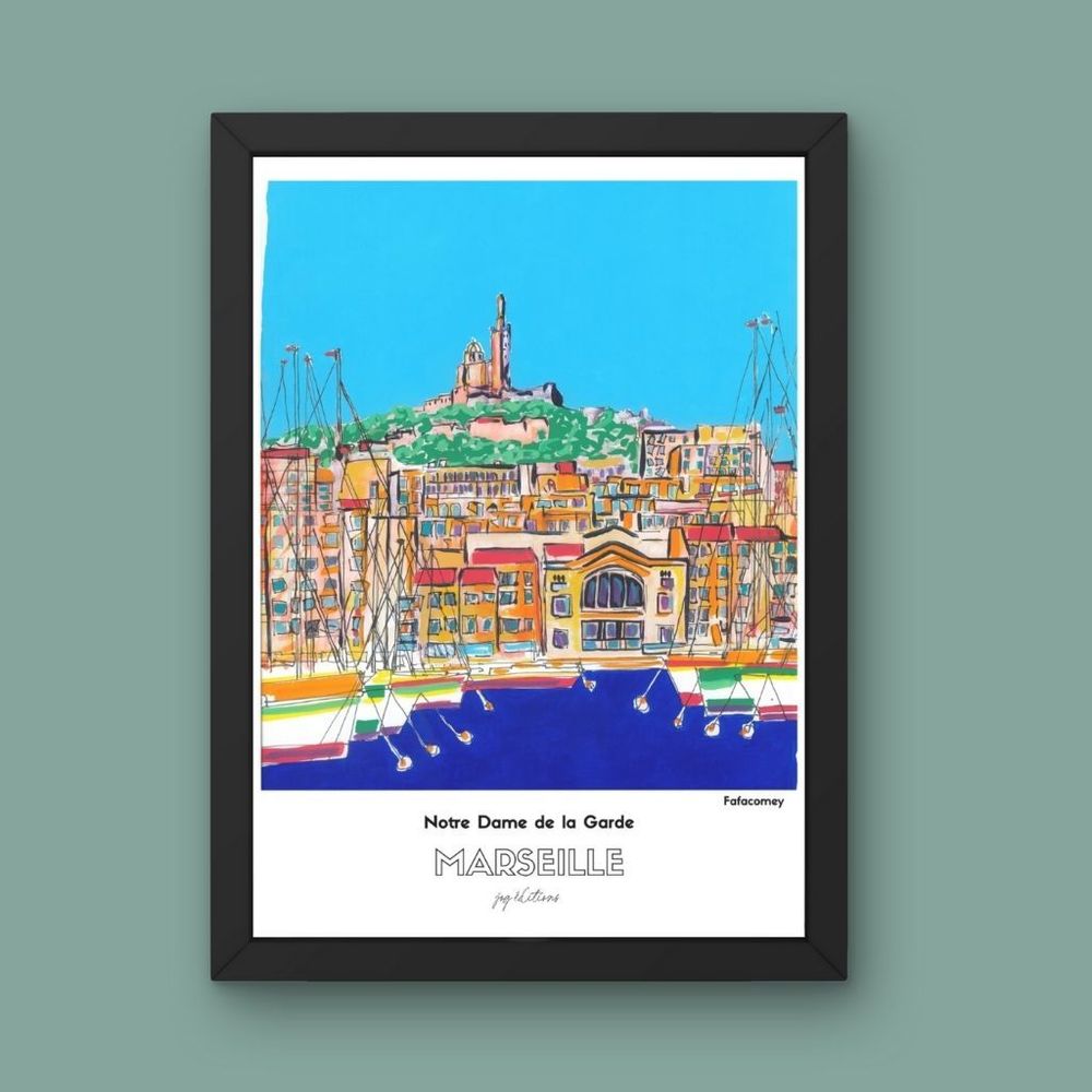 Poster - Marseille poster - Printed in Marseille on recycled paper - JOG, MAISON D'ÉDITIONS