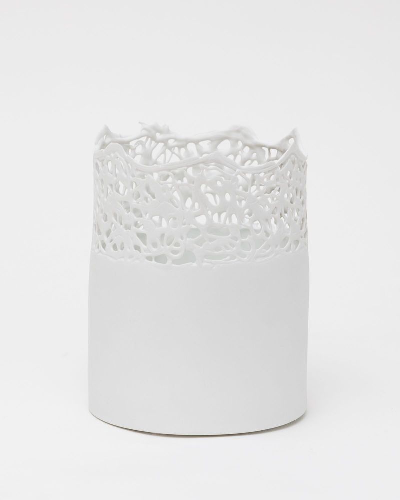 Vases - Photophore/vase Spinn H15cm,fait main, en biscuit de porcelaine - YLVAYA DESIGN