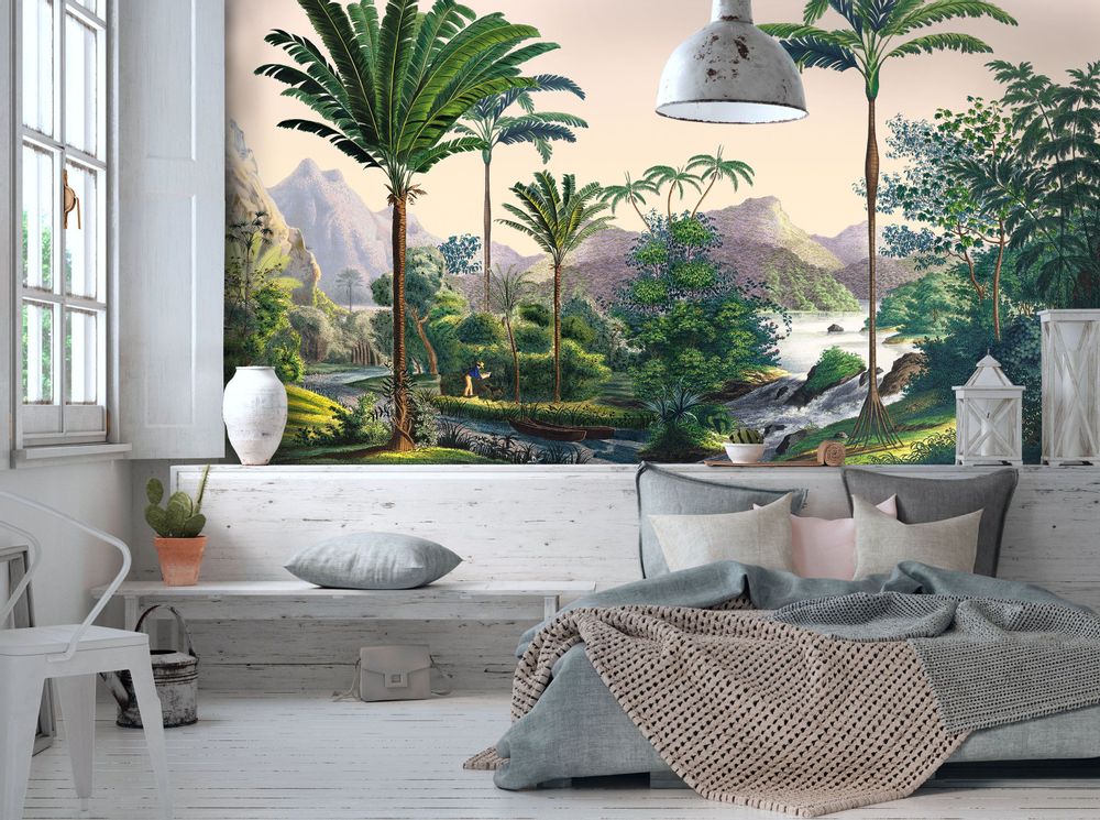 Wallpaper - Paradise Azulejos Panoramic Wallpaper - PARADISIO IMAGINARIUM