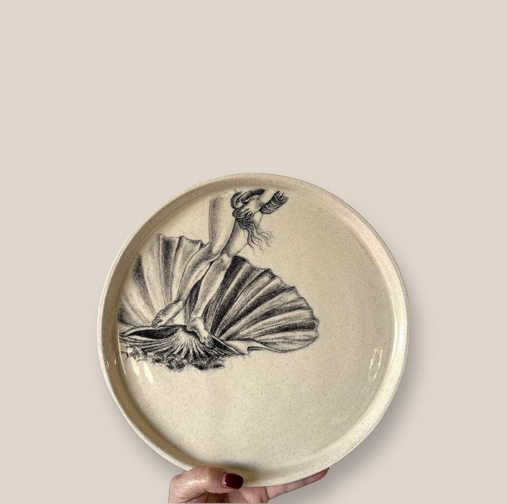 Céramique - ASSIETTE MURALE EN GRÈS -  La Vénus - DI VINCENZO POUJOULA