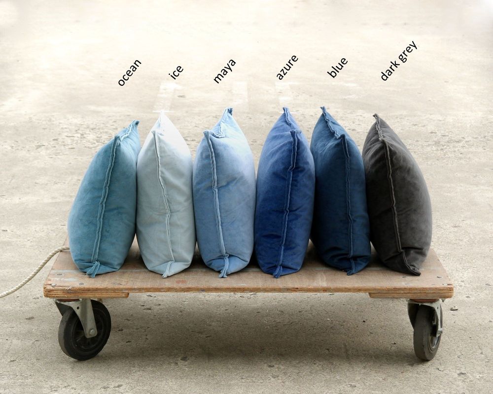 Fabric cushions - Tom velvet Blue series - ML FABRICS