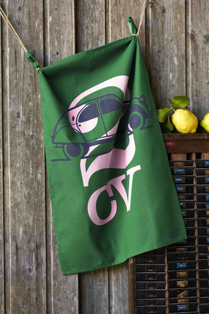 Tea towel - Citroën® 2CV - Printed cotton tea towel - COUCKE