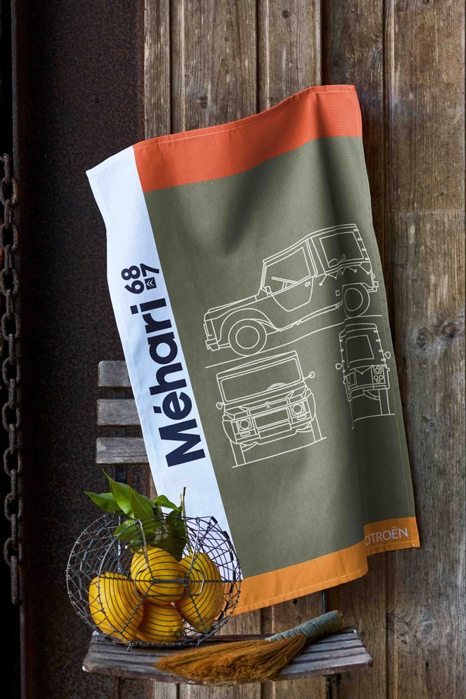 Torchons textile - Citroën® Mehari - Torchon en coton imprimé - COUCKE