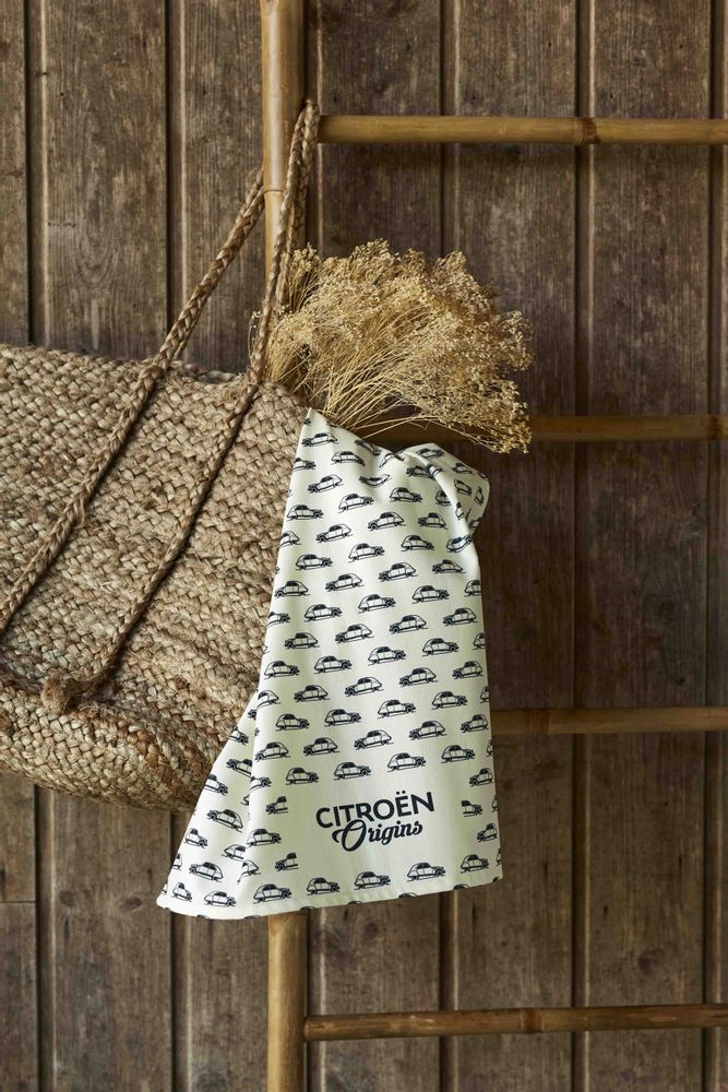 Torchons textile - Citroën® Origins Beige - Torchon en coton imprimé - COUCKE