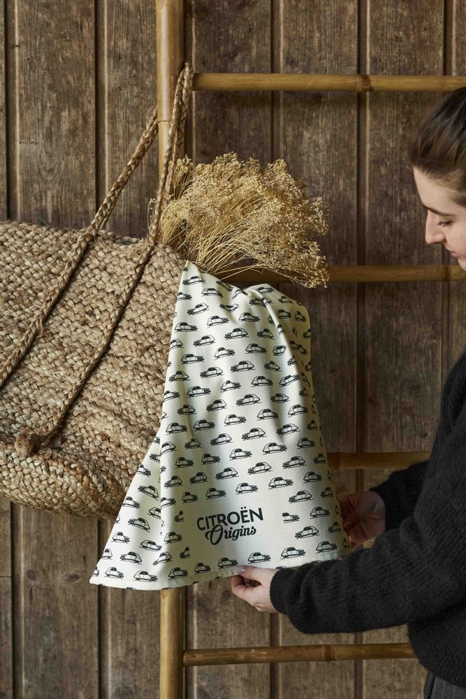 Torchons textile - Citroën® Origins Beige - Torchon en coton imprimé - COUCKE