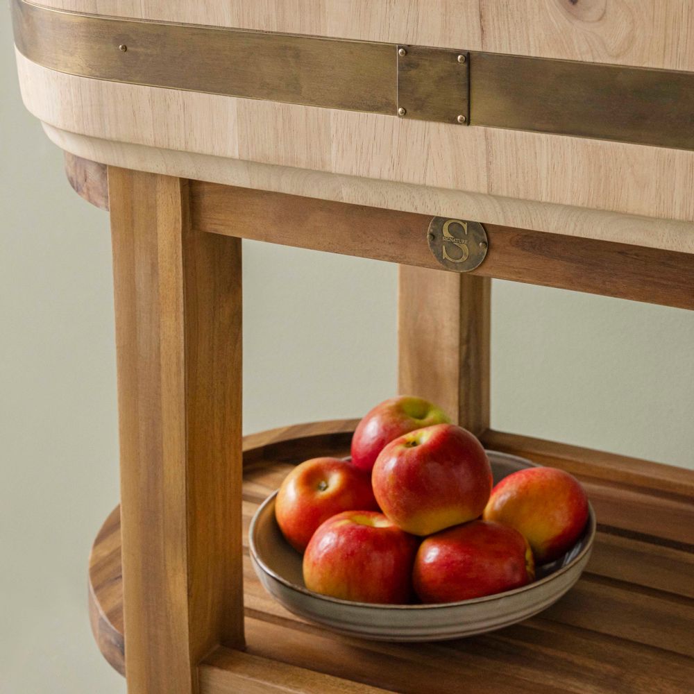 Other tables - Salers oval chopping board with wheels - SIGNATURE MOBILIER ET DÉCORATION