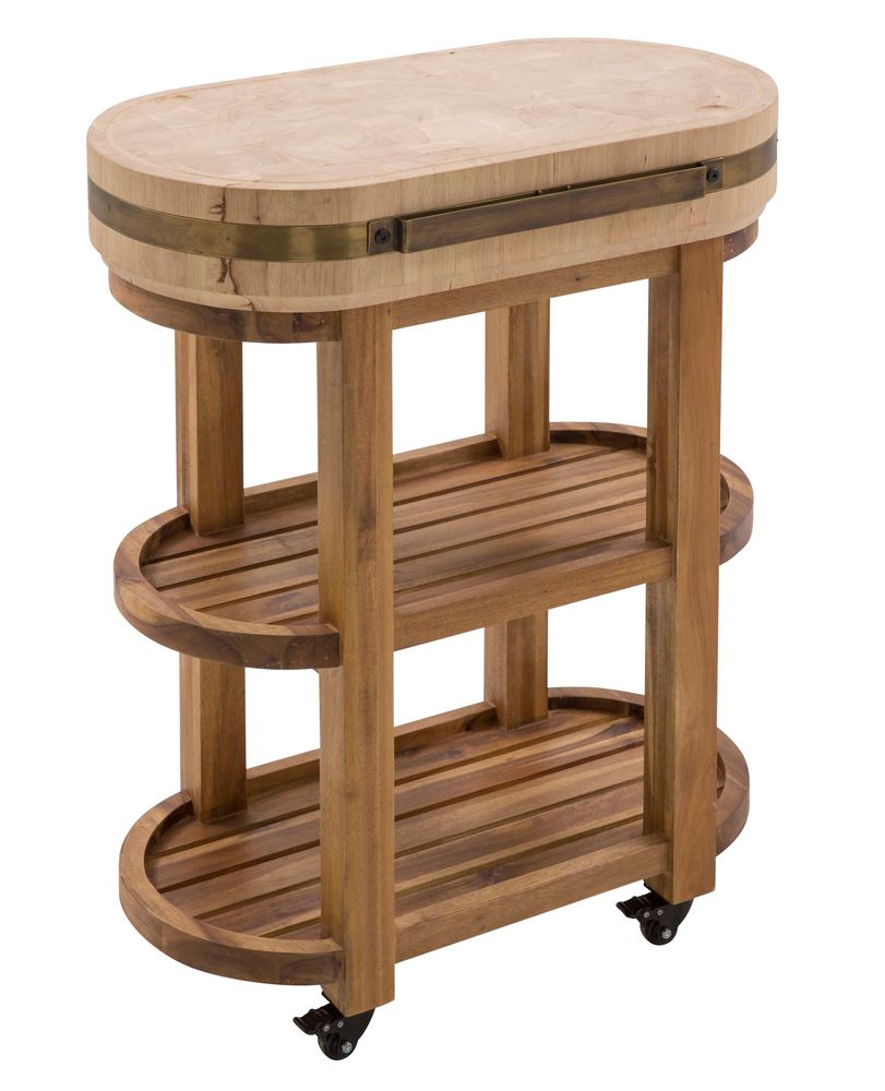 Other tables - Salers oval chopping board with wheels - SIGNATURE MOBILIER ET DÉCORATION