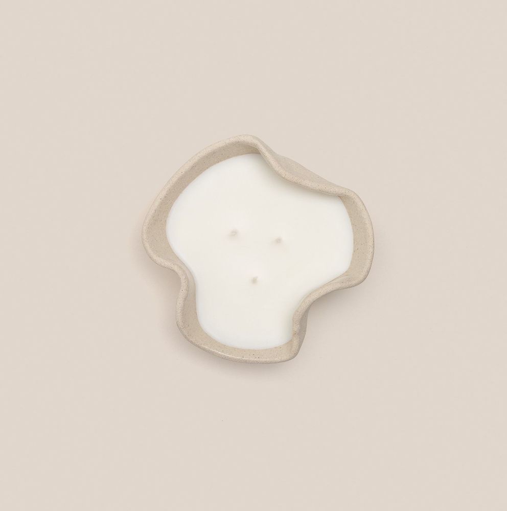 Céramique - BOUGIE NATURELLE PARFUMÉE EN GRÈS BEIGE - FLEUR D'ORANGER - DI VINCENZO POUJOULA