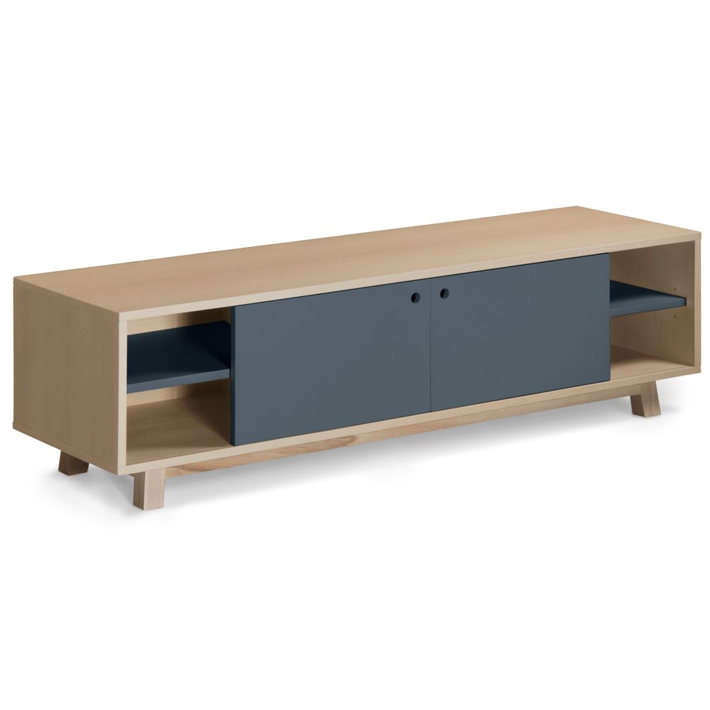 TV stands - 2-door TV cabinet in wood 160 cm / 63.0" - MON PETIT MEUBLE FRANÇAIS