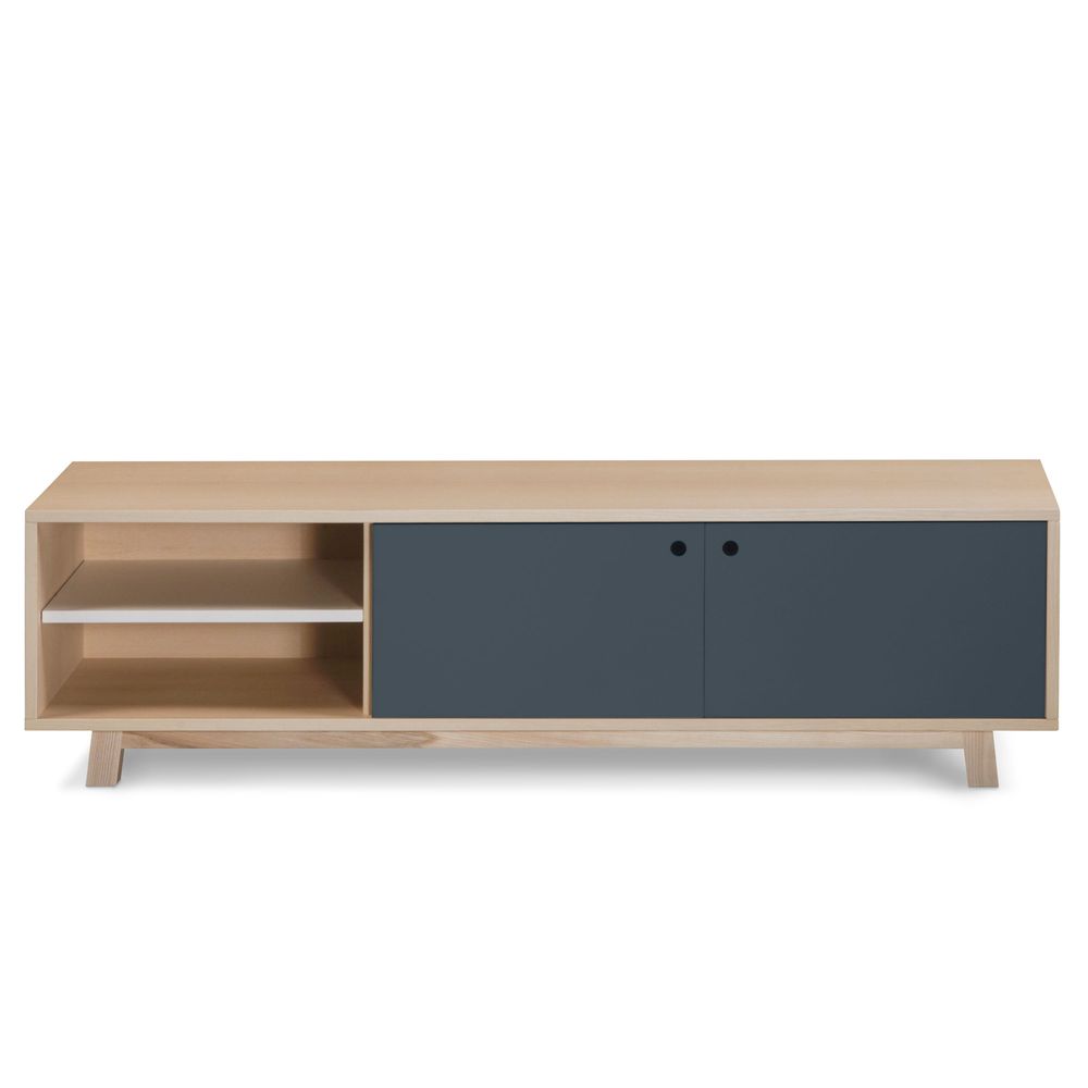 TV stands - 2-door TV cabinet in wood 160 cm / 63.0" - MON PETIT MEUBLE FRANÇAIS