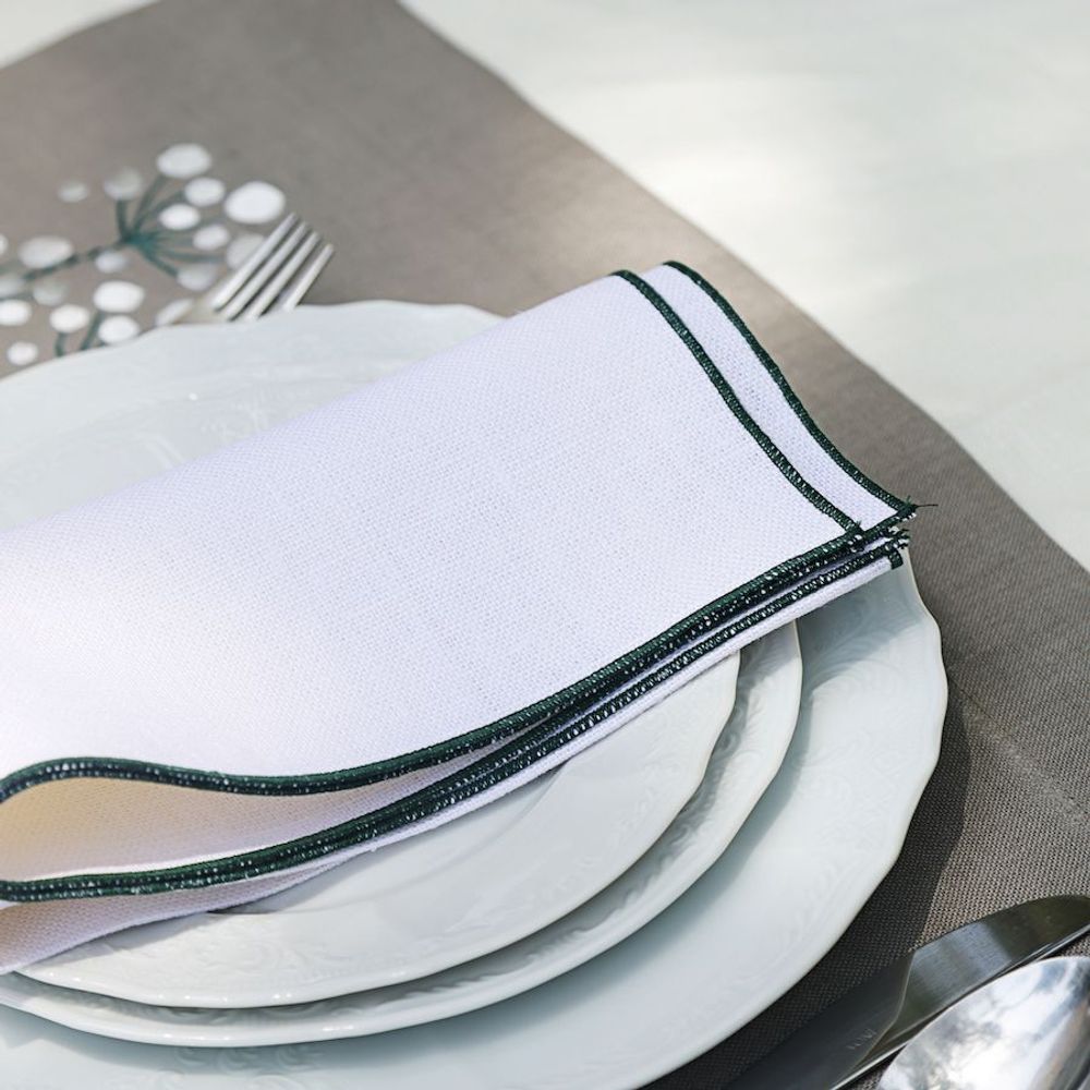 Napkins - Grey Margurite Napkin set of 2 - HYA CONCEPT STORE