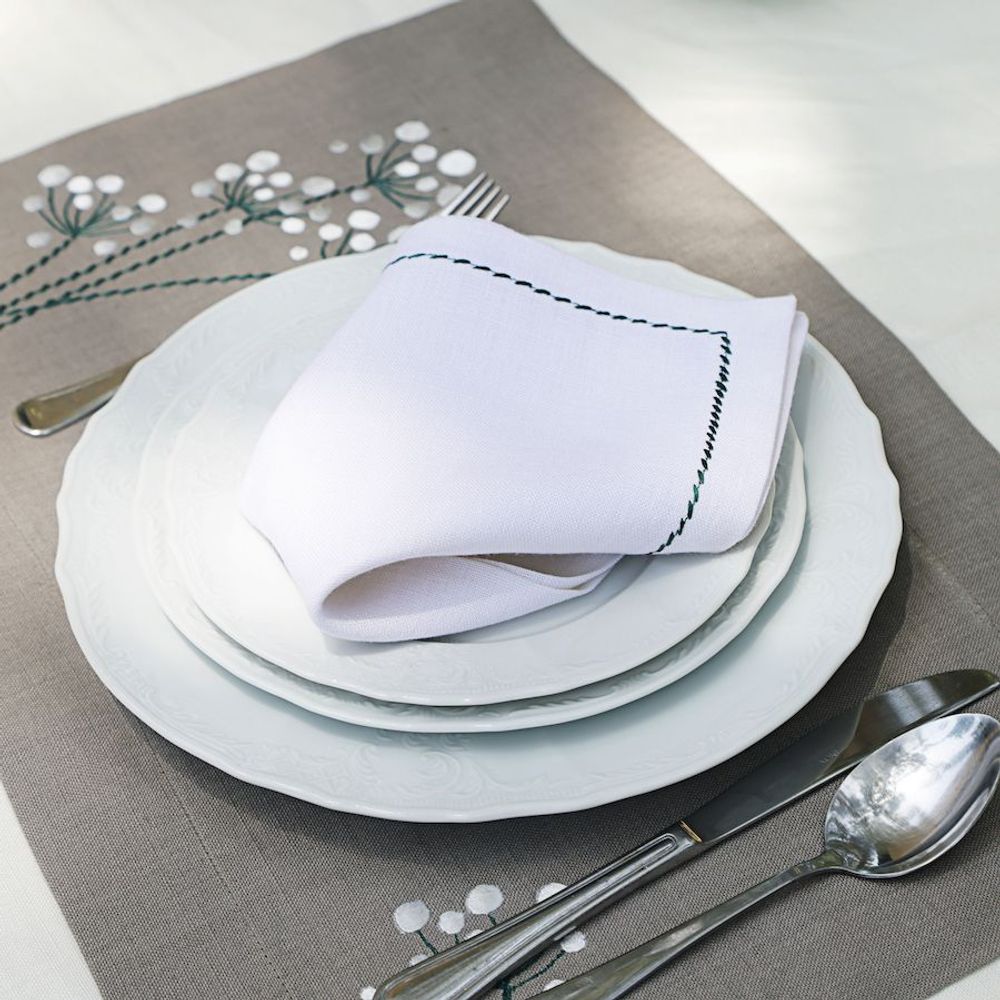 Napkins - Grey Margurite Napkin set of 2 - HYA CONCEPT STORE