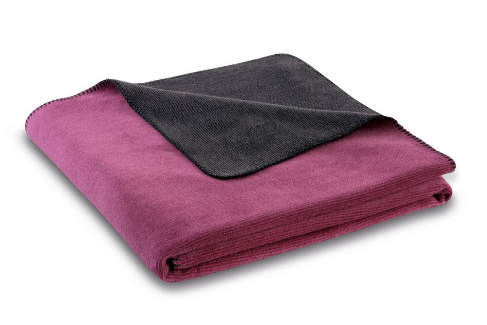 Throw blankets - Plaid - Plum-Anthrazit - BIEDERLACK
