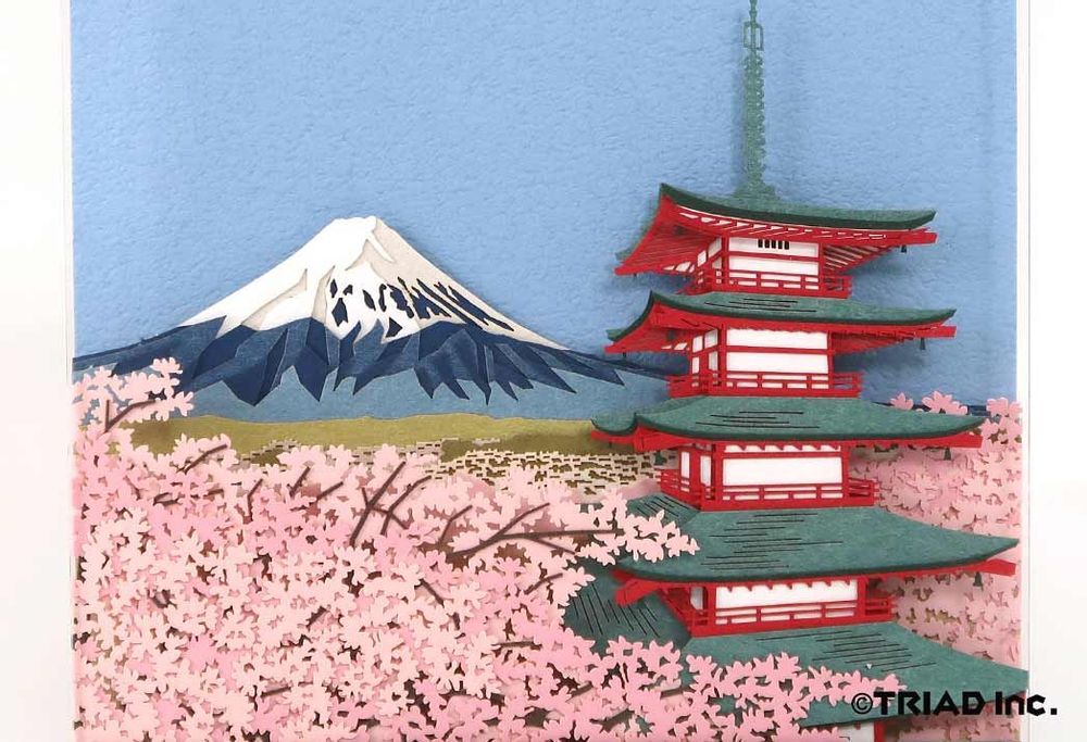 Design objects - SCENERY Mt.Fuji with Cherry blossoms - OMOSHIROI BLOCK