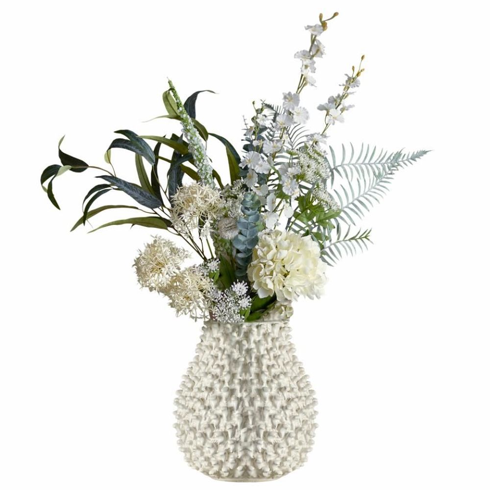 Floral decoration - Symphonie Artificial Bouquet, White, Plastic - BLOOMINGVILLE