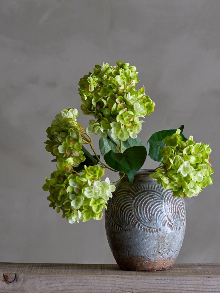 Floral decoration - Hydrangea Artificial Stem, White, Plastic - BLOOMINGVILLE
