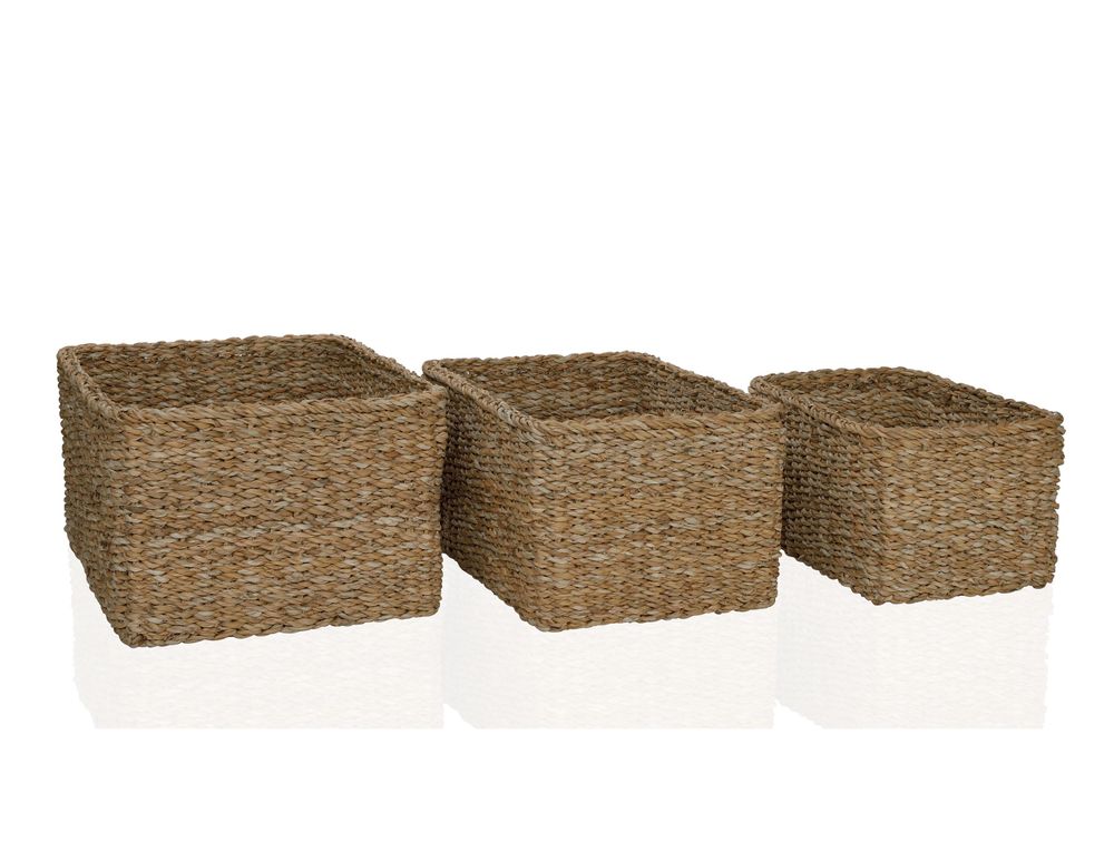Objets de décoration - SET DE 3 Set de 3 paniers rectangulaires 33x23x18cm - ANDREA HOUSE