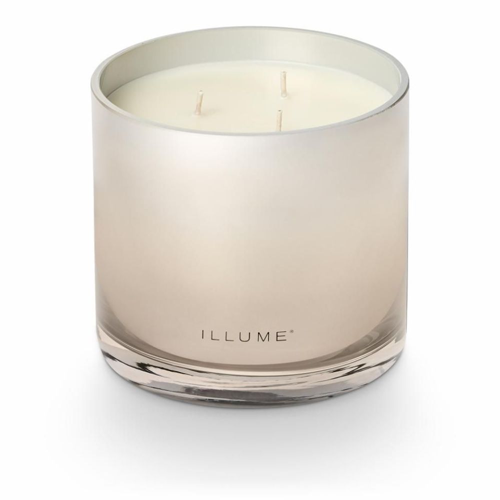Diffuseurs de parfums - Winter White Statement Glass Candle, White - ILLUME