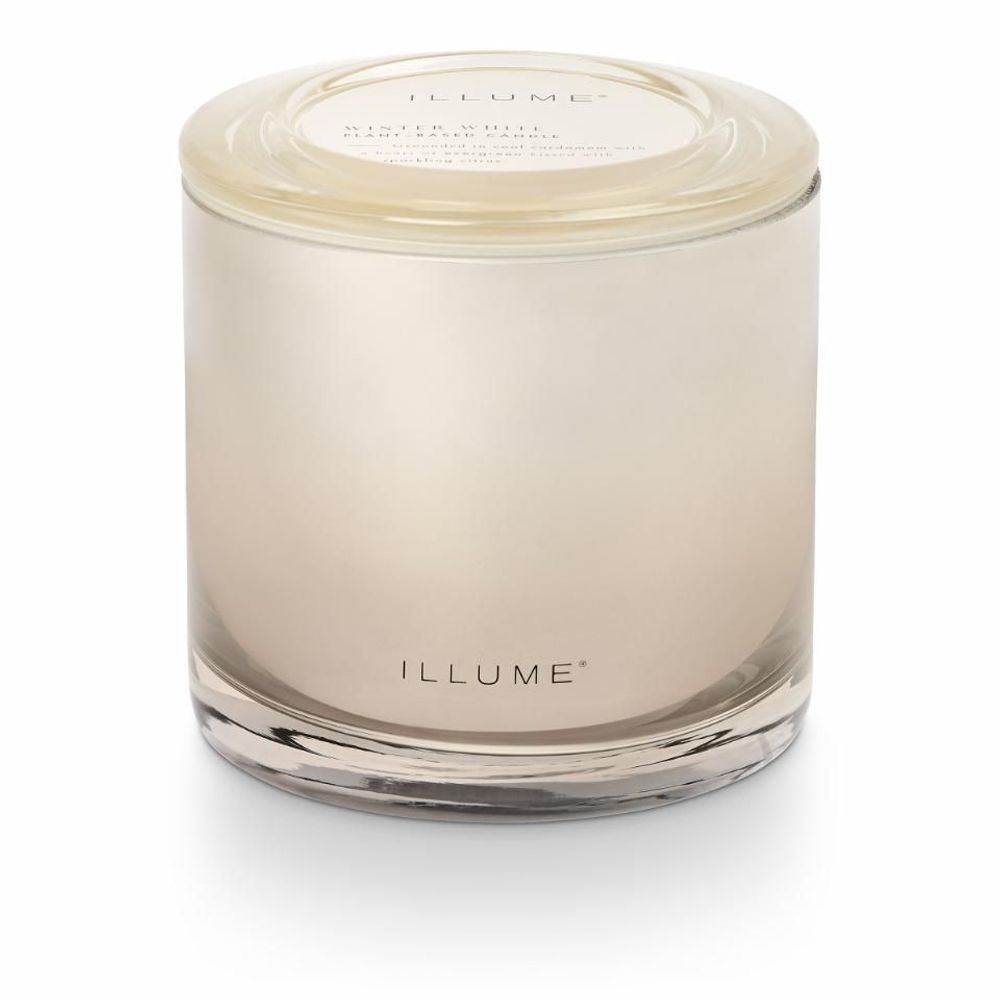 Diffuseurs de parfums - Winter White Statement Glass Candle, White - ILLUME
