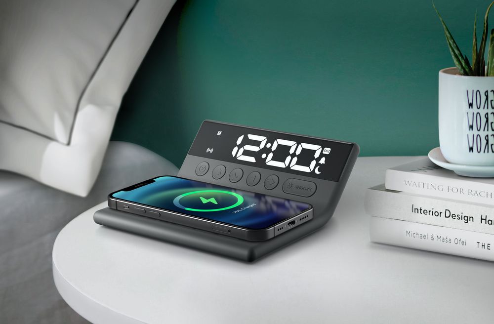 Horloges - REVEIL AVEC CHARGEMENT PAR INDUCTION M-168 WI - MUSE