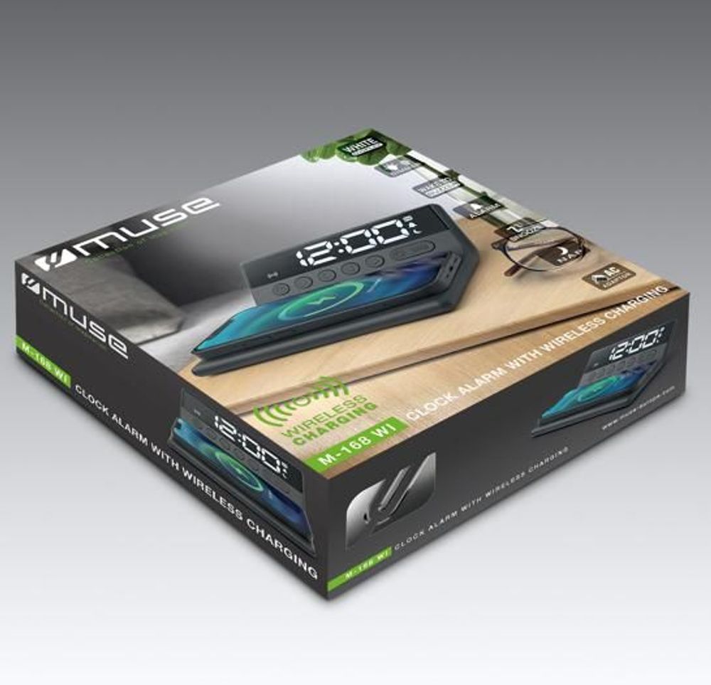 Horloges - REVEIL AVEC CHARGEMENT PAR INDUCTION M-168 WI - MUSE