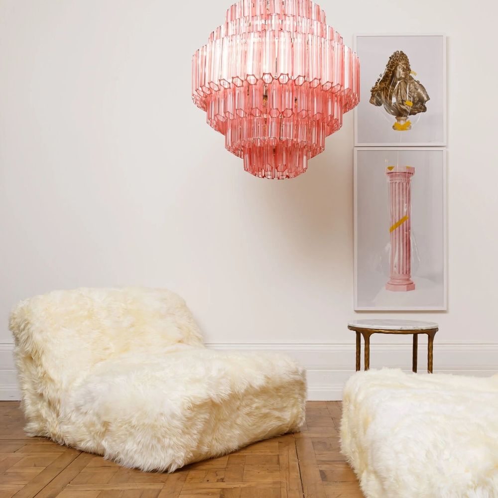 Ceiling lights - Pink Grande Palermo Chandelier - PURE WHITE LINES EUROPE
