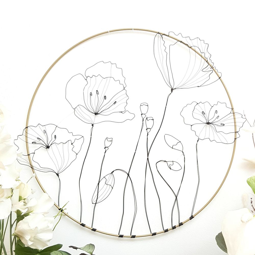 Tableaux - DECORATION MURALE - COQUELICOT 40 CM-- - O'FIL DES RÊVERIES DE NANA