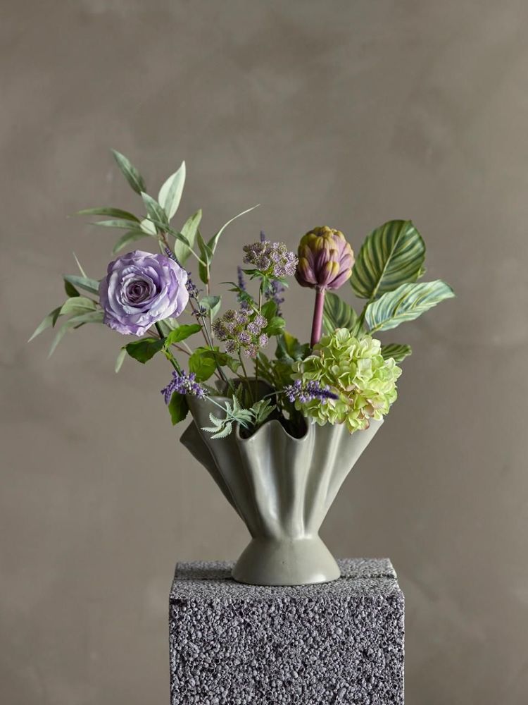 Floral decoration - Whisper Artificial Bouquet, Purple, Plastic - BLOOMINGVILLE