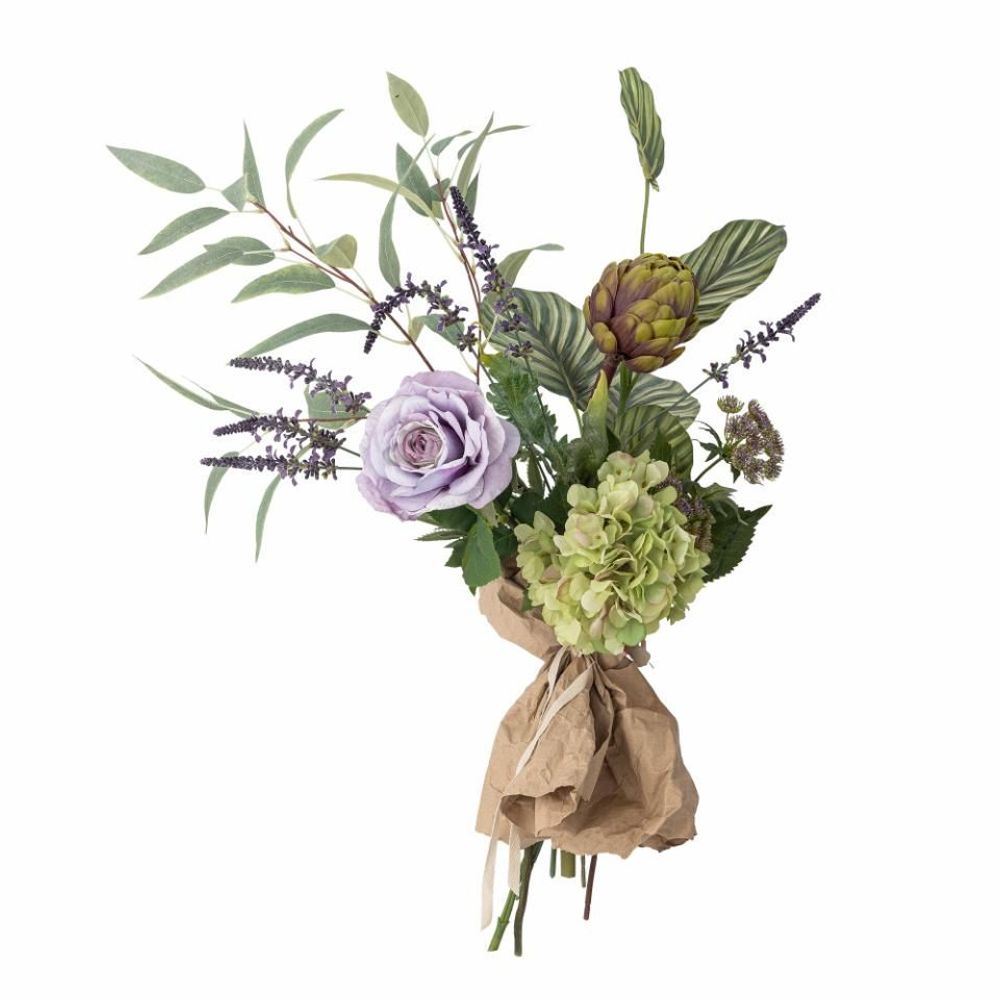 Floral decoration - Whisper Artificial Bouquet, Purple, Plastic - BLOOMINGVILLE