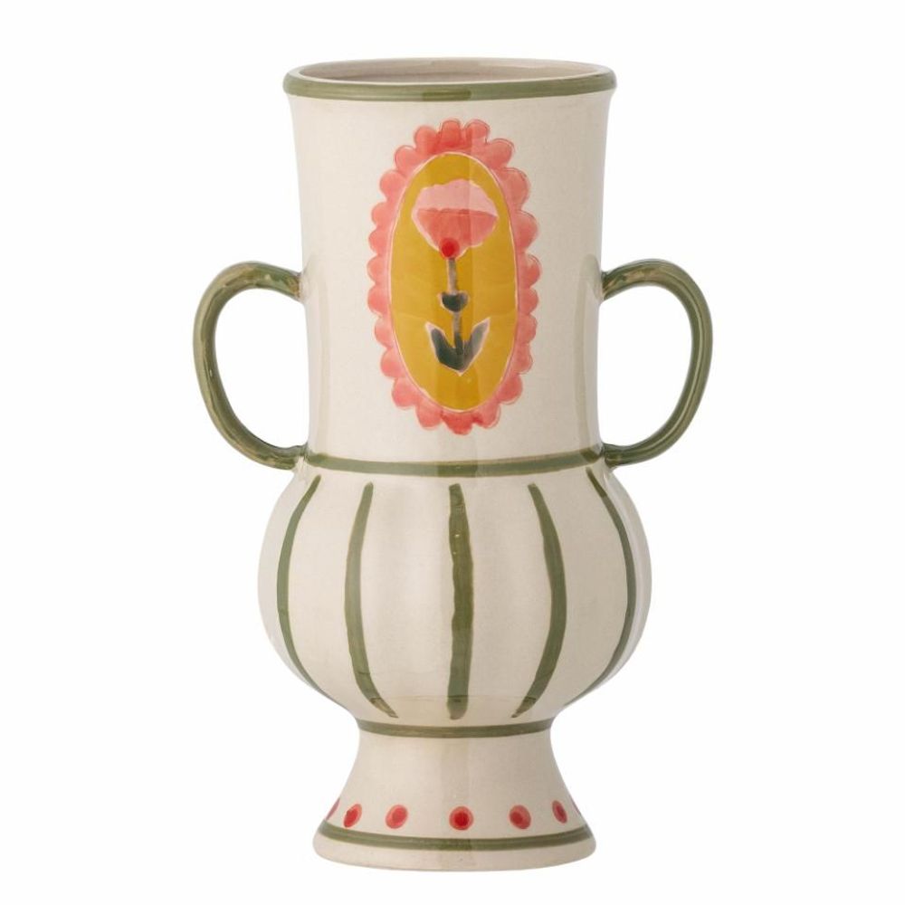 Vases - Odina Vase, Green, Stoneware - BLOOMINGVILLE