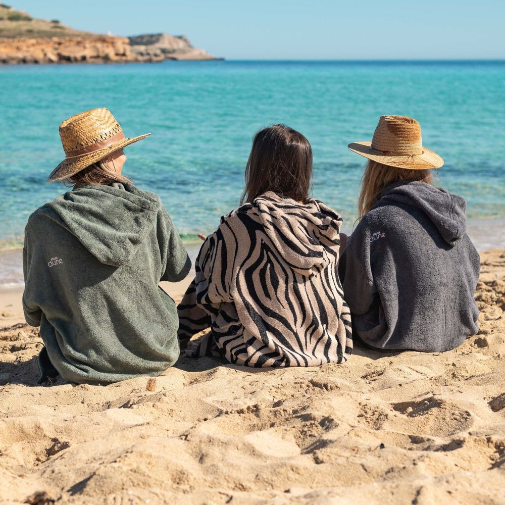 Serviettes de bain - Poncho de plage Premium BIO - Zèbre - ATELIER DUNE