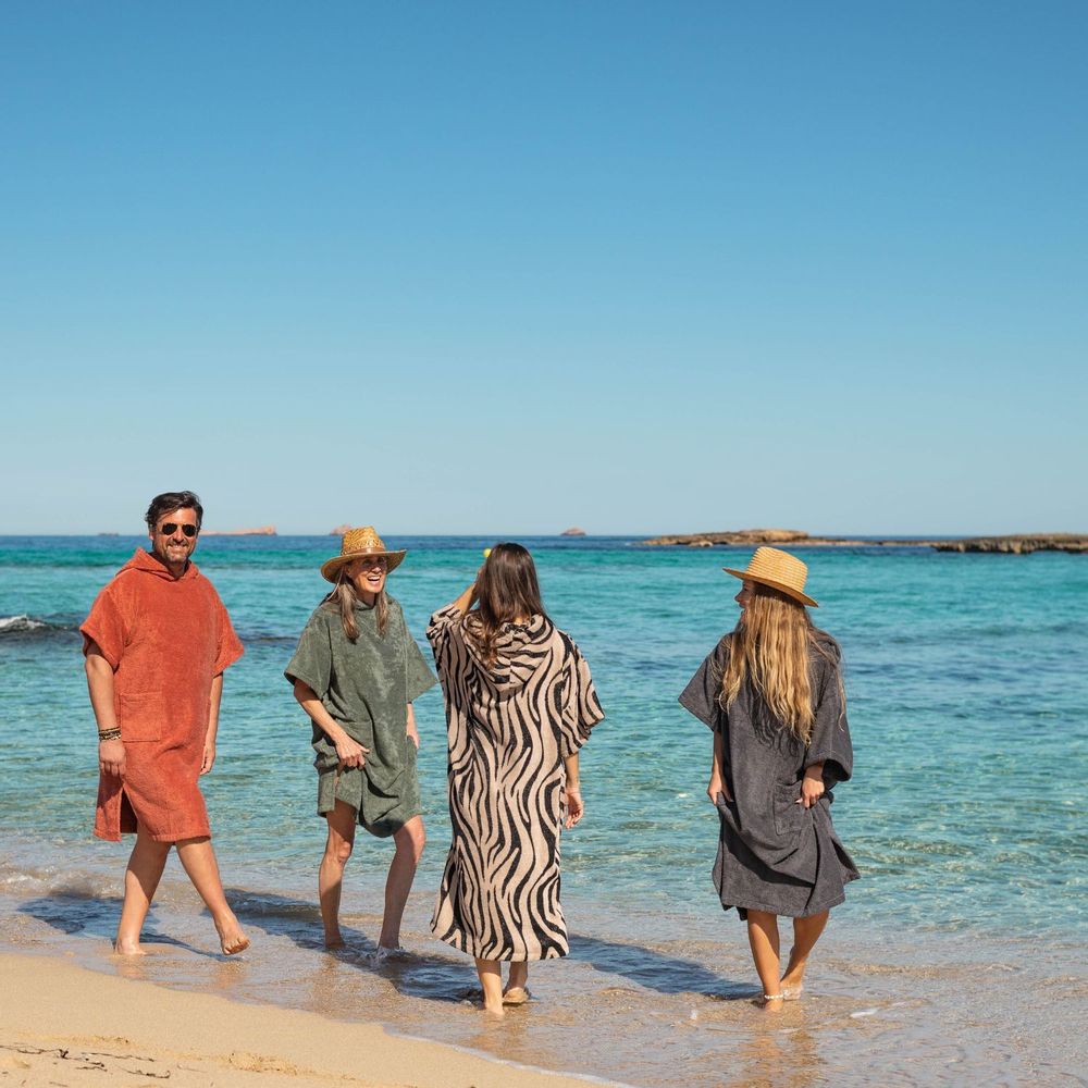 Serviettes de bain - Poncho de plage Premium BIO - Zèbre - ATELIER DUNE