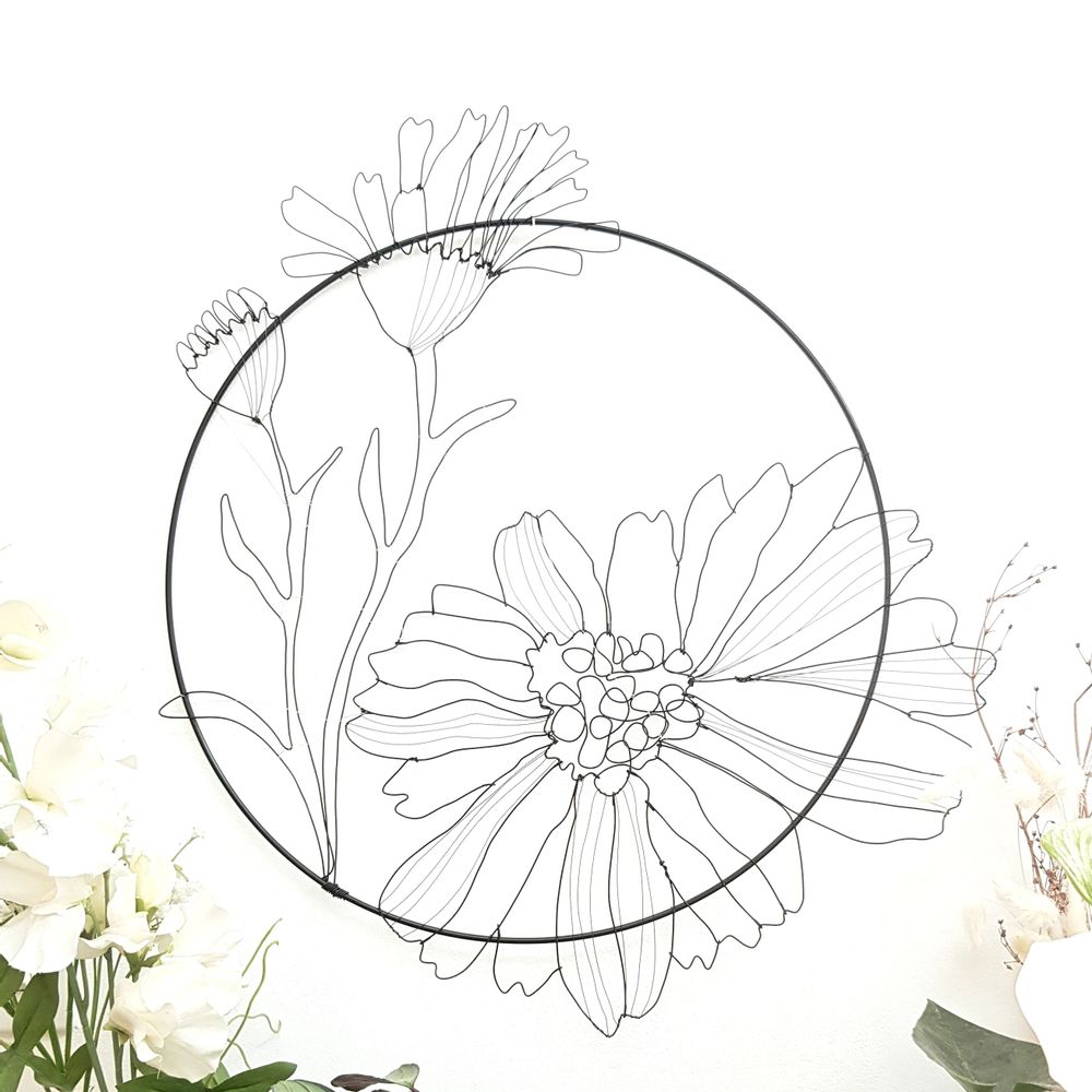 Floral decoration - WALL DECORATION - MARGUERITE 40 CM - O'FIL DES RÊVERIES DE NANA