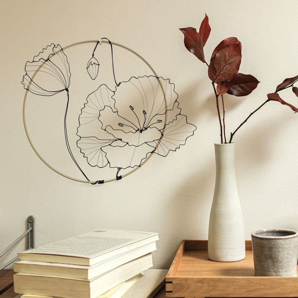 Décorations florales - DECORATION MURALE - COQUELICOT 20 CM-- - O'FIL DES RÊVERIES DE NANA