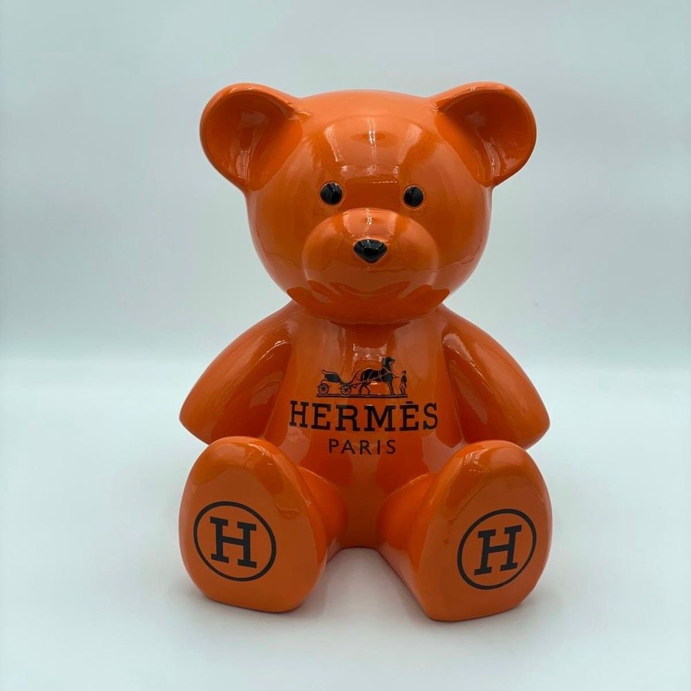 Decorative objects - Orange resin teddy bear H - NAOR