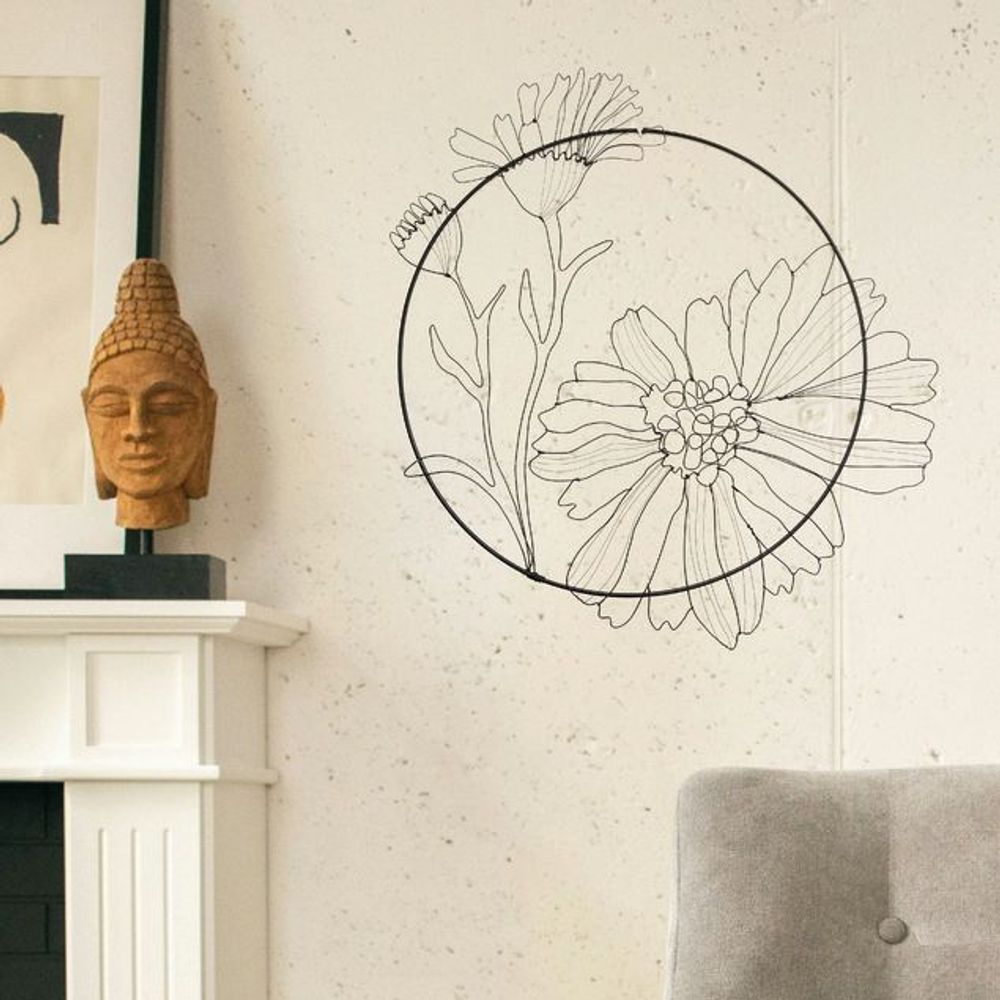 Floral decoration - WALL DECORATION - MARGUERITE 40 CM - O'FIL DES RÊVERIES DE NANA