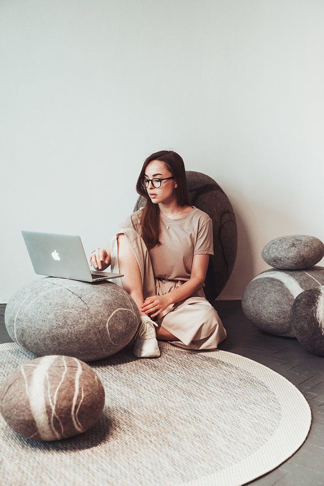 Design objects - Ottoman pouf wool furniture "BONGO" - KATSU STONES