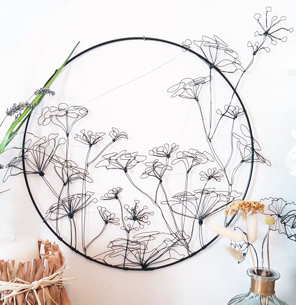 Floral decoration - WALL DECORATION - BERCE 55 CM - O'FIL DES RÊVERIES DE NANA