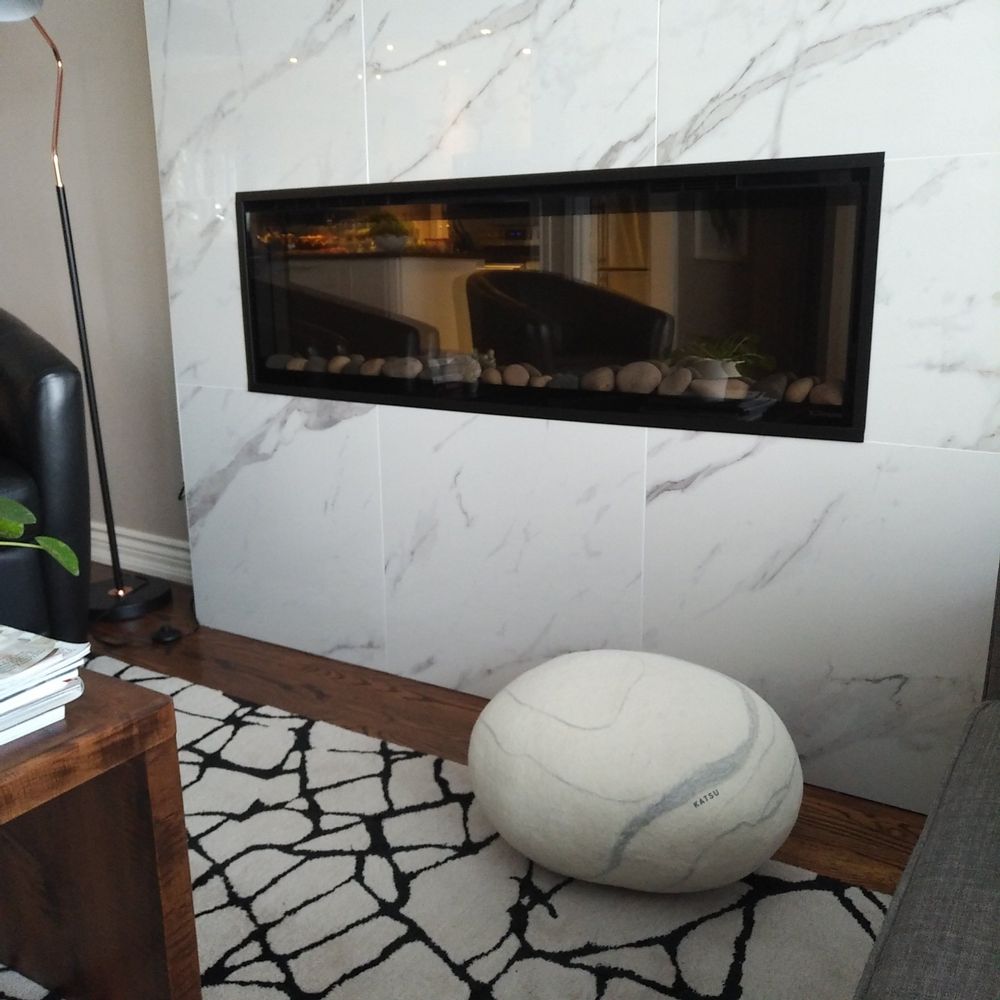 Cushions - Ottoman pouf wool furniture "White Zen" - KATSU STONES