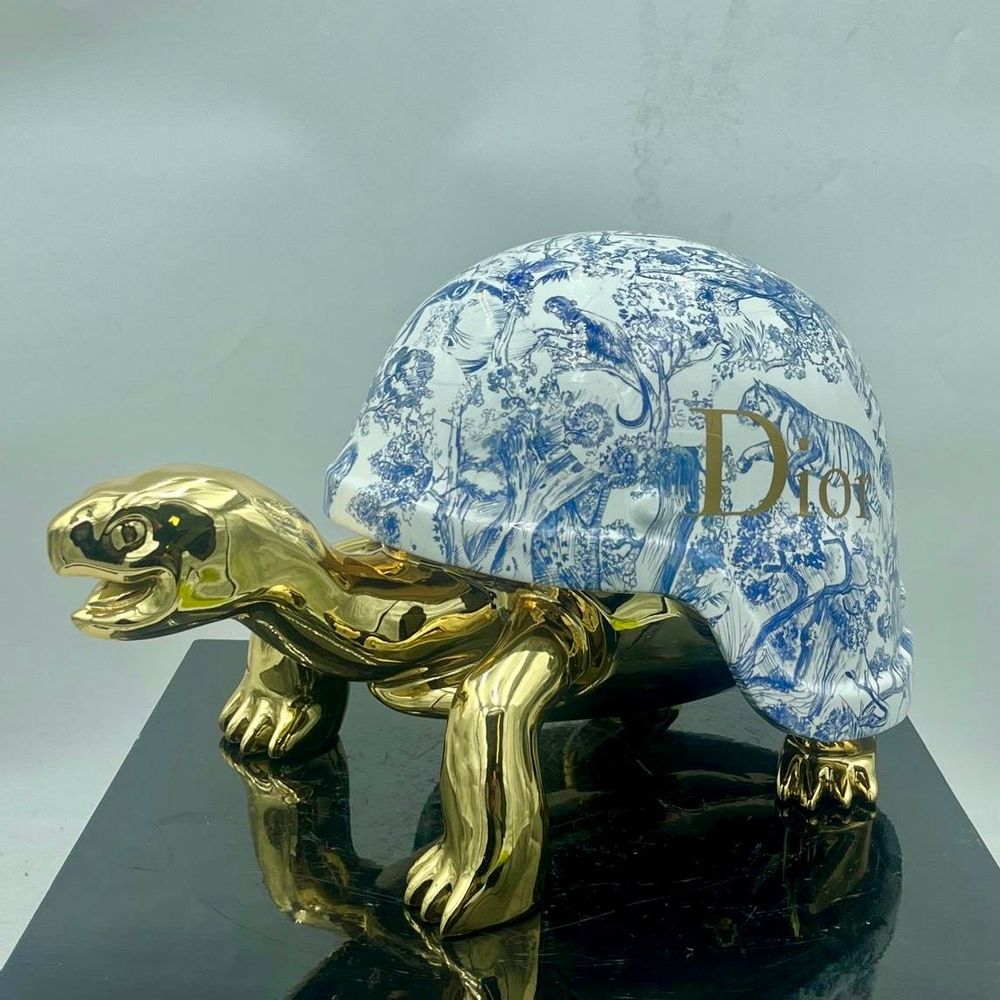 Objets de décoration - Tortue en résine Toile de Jouy - NAOR