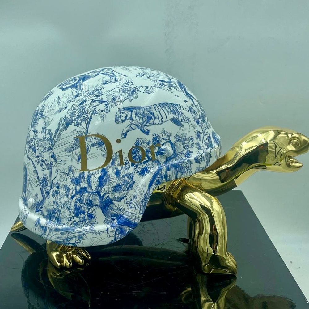 Objets de décoration - Tortue en résine Toile de Jouy - NAOR
