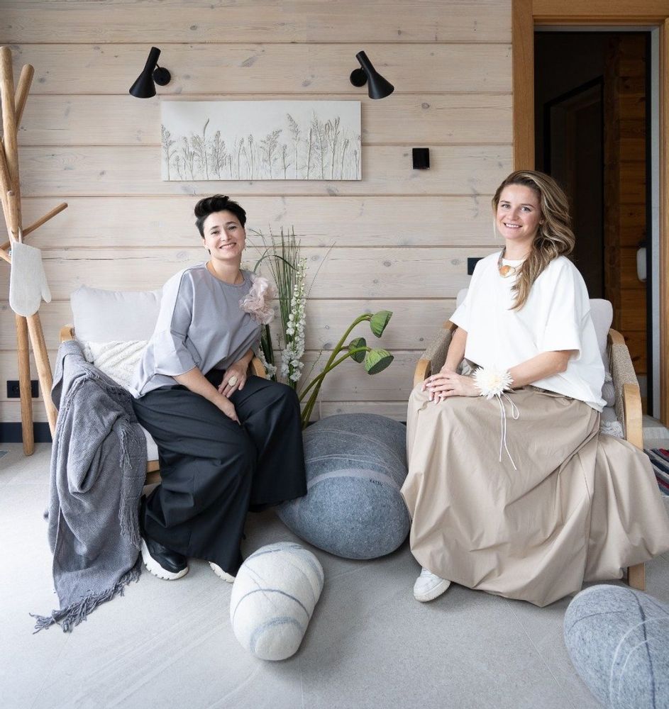 Cushions - Wool ottoman furniture\" Scandinavian set\”. - KATSU STONES