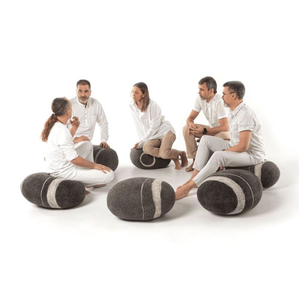 Coussins - Meuble pouf ottoman en laine \ « Set de conférence \ - KATSU STONES