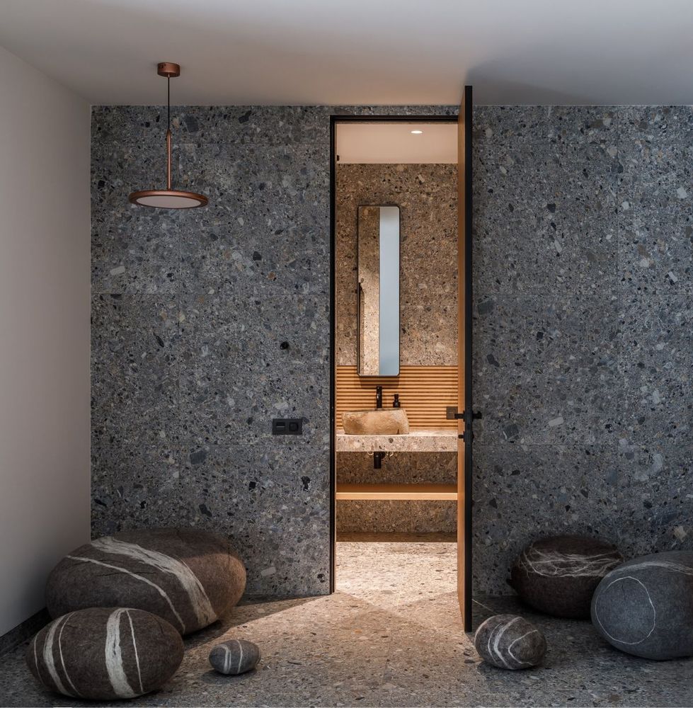 Coussins - Meuble pouf ottoman en laine "Sea Boulder" - KATSU STONES