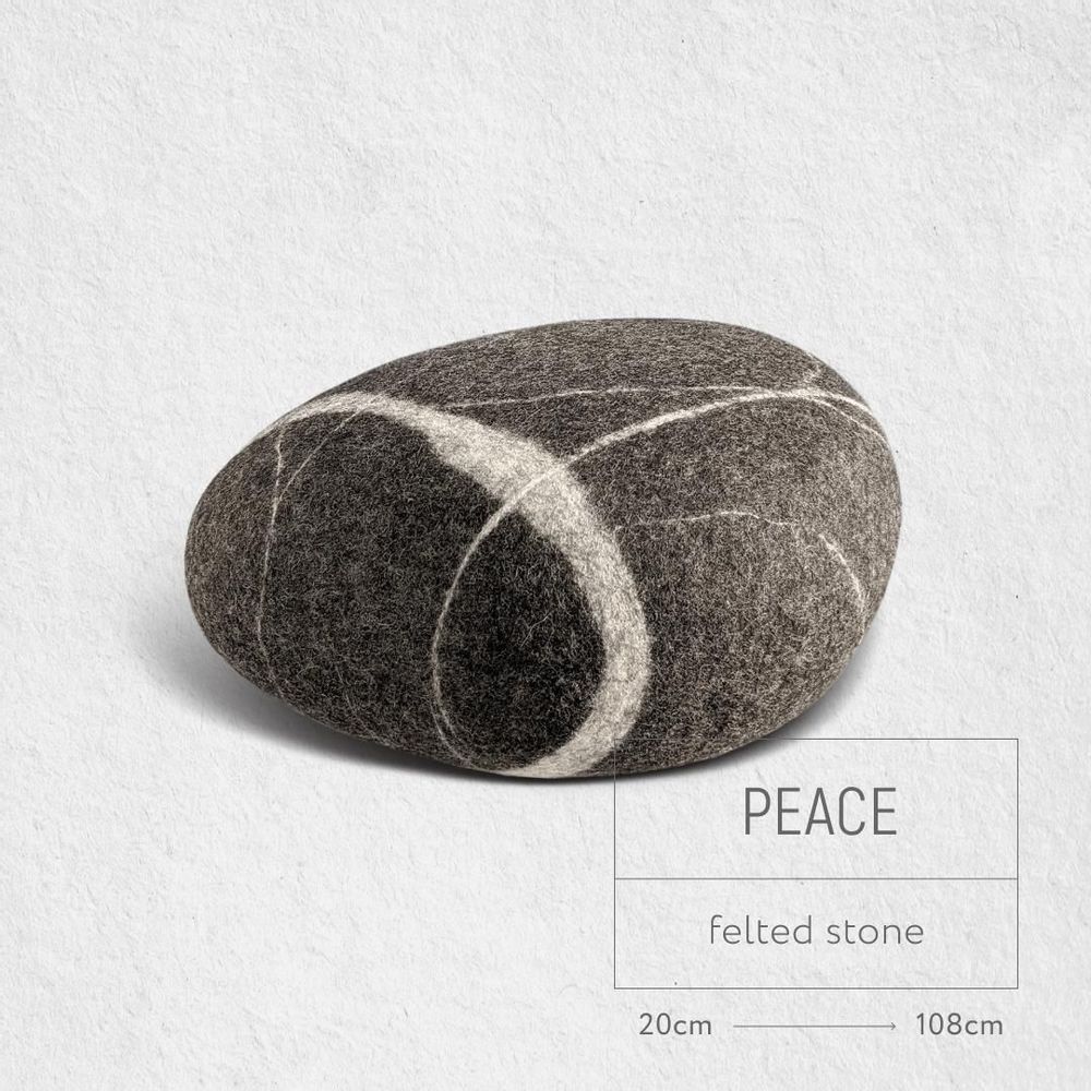 Assises pour bureau - Meuble pouf ottoman en laine "Peace" - KATSU STONES
